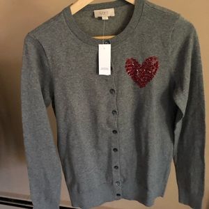🔥NWT LOFT heart cardigan ❤️